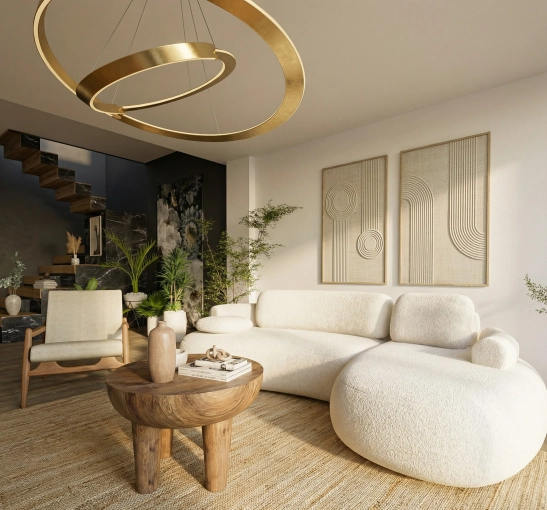 Contemporary, Flats / Apartments, Chic, Full Project, Shopping list, 3D ambiance, Plan