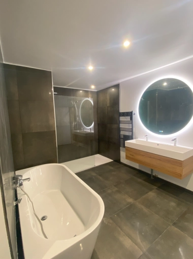 Minimalist, Contemporary, Bathroom, Full Project, Creation of exclusive furniture, Shopping list, 3D ambiance, Plan