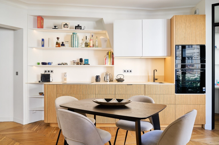 Contemporary, Kitchen, Chic, Full Project, Energy renovation, Creation of exclusive furniture, 3D ambiance, Plan