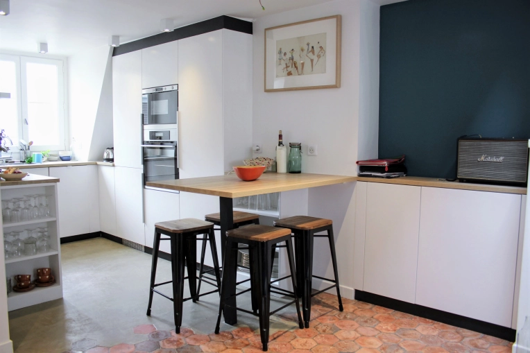 Industrial, Bohemian, Contemporary, Kitchen, Full Project, Energy renovation, Creation of exclusive furniture, 3D ambiance, Plan