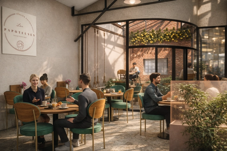 Industrial, Restaurant, Full Project, 3D ambiance, Plan