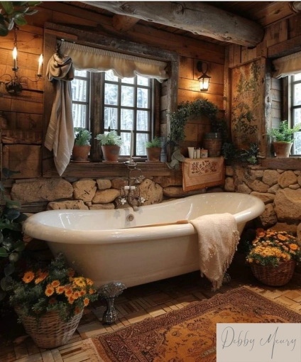 Rustic, Vintage, Bathroom, Chic, Nature, Consultation Visit, Full Project, Remote Coaching, Coach shopping, Shopping list, 3D ambiance, Plan