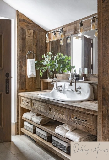 Rustic, Vintage, Bathroom, Chic, Nature, Consultation Visit, Full Project, Remote Coaching, Coach shopping, Shopping list, 3D ambiance, Plan