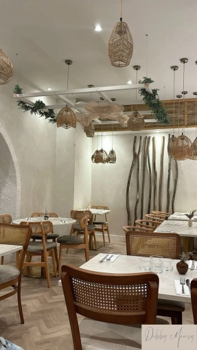 Bohemian, Contemporary, Restaurant, Chic, Nature, Consultation Visit, Full Project, Remote Coaching, Event Decor, Coach shopping, Creation of exclusive furniture, Shopping list, 3D ambiance, Plan