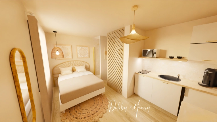 Hotel, Bohemian, Minimalist, Contemporary, Chic, Consultation Visit, Full Project, Remote Coaching, Event Decor, Coach shopping, Energy renovation, Creation of exclusive furniture, Shopping list, 3D ambiance, Plan