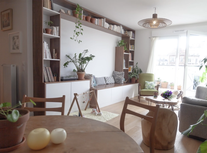 Bohemian, Contemporary, Nature, Living room, Consultation Visit, Full Project, Creation of exclusive furniture, Shopping list, 3D ambiance, Plan