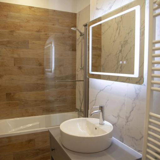 Minimalist, Contemporary, Bathroom, Consultation Visit, Full Project, Creation of exclusive furniture, Shopping list, 3D ambiance, Plan