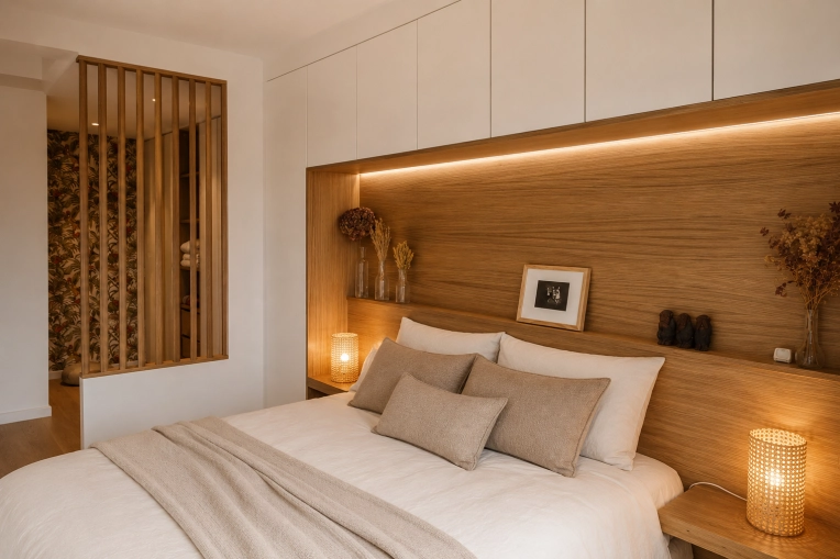 Contemporary, Japanese, Scandinavian, Room, Chic, Nature, Wabi-sabi, Consultation Visit, Full Project, Creation of exclusive furniture, Shopping list, 3D ambiance, Plan