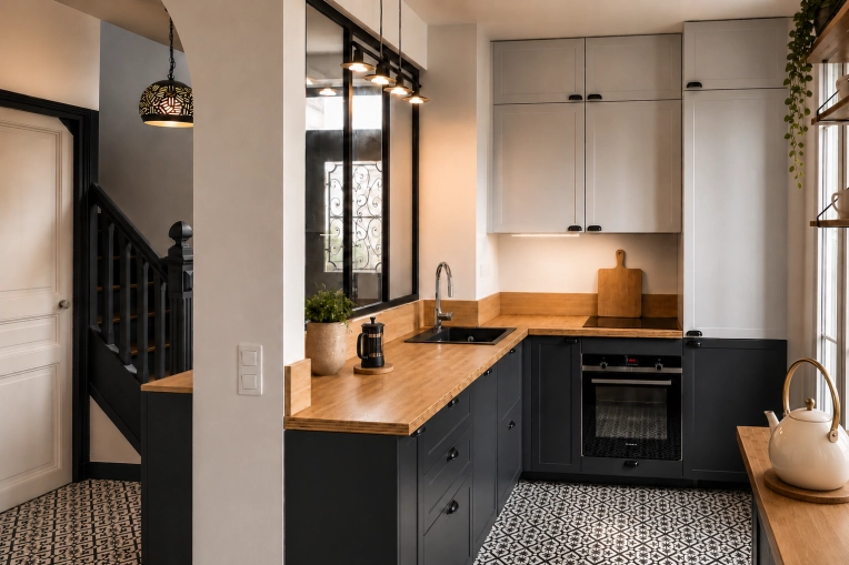 Contemporary, Kitchen, Consultation Visit, Full Project, Creation of exclusive furniture, Shopping list, 3D ambiance, Plan