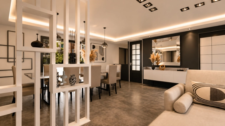 Home, Contemporary, Full Project, Creation of exclusive furniture, 3D ambiance, Plan