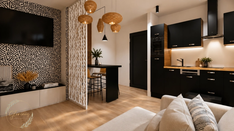Minimalist, Flats / Apartments, Chic, Nature, Feng Shui, Consultation Visit, Full Project, Creation of exclusive furniture, Shopping list, 3D ambiance, Plan, Renovation