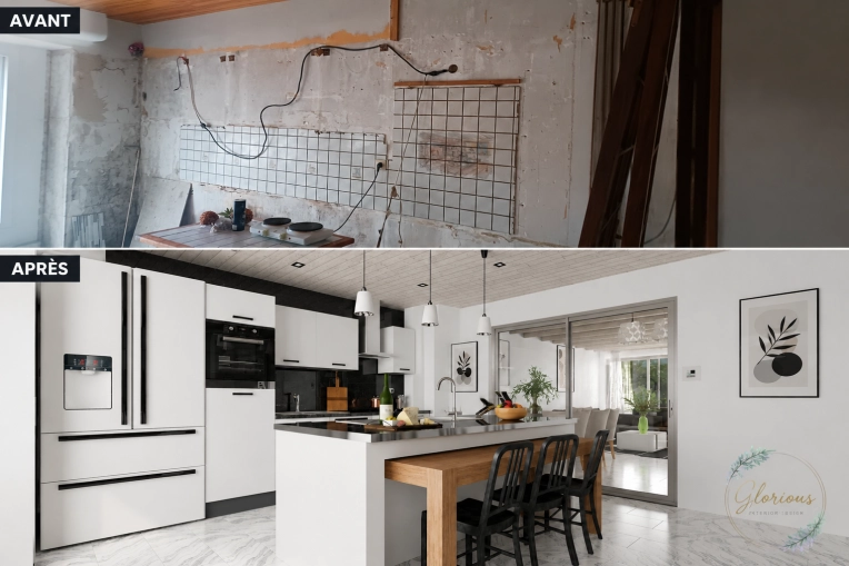 Industrial, Contemporary, Kitchen, Chic, Consultation Visit, Remote Coaching, Creation of exclusive furniture, 3D ambiance, Renovation