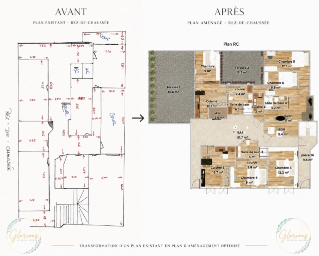 Bohemian, Scandinavian, Flats / Apartments, Chic, Nature, Full Project, Coach shopping, Creation of exclusive furniture, 3D ambiance, Plan, Renovation