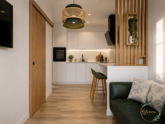 Contemporary, Scandinavian, Living room
