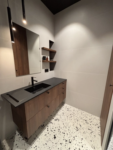 Contemporary, Bathroom, Chic, Full Project, Creation of exclusive furniture, 3D ambiance, Plan