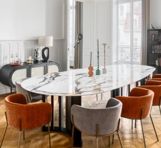 Contemporary, Chic, Dining room, Creation of exclusive furniture, Plan