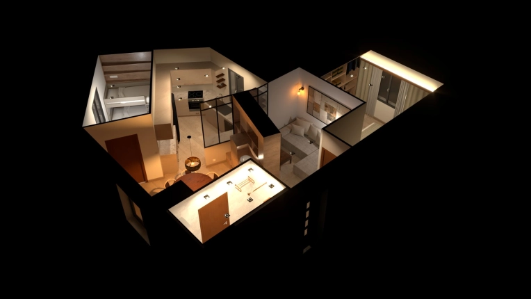 Industrial, Minimalist, Contemporary, Flats / Apartments, Chic, Creation of exclusive furniture, 3D ambiance, Plan