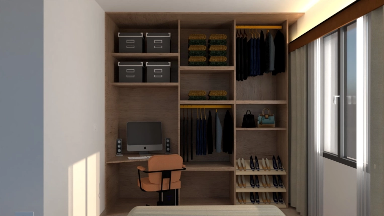 Minimalist, Contemporary, Scandinavian, Nature, Dressing, Creation of exclusive furniture, 3D ambiance