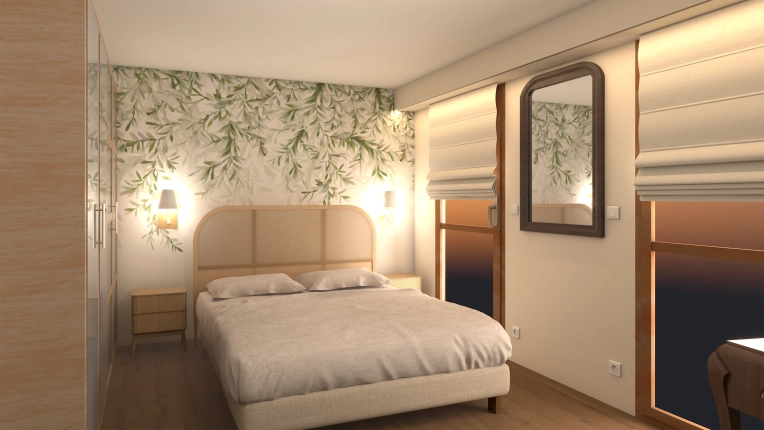 Contemporary, Scandinavian, Room, Chic, Nature, Full Project, Creation of exclusive furniture, 3D ambiance, Plan