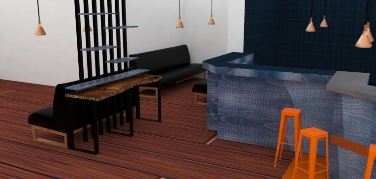 Restaurant, Chic, 3D ambiance