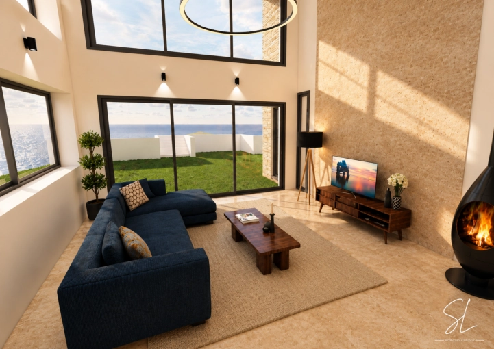 Contemporain, Chic, Salon / séjour, Liste shopping, 3D d'ambiance
