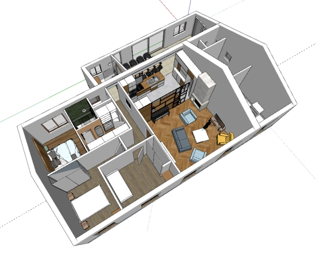 Industrial, Home, Feng Shui, Full Project, 3D ambiance