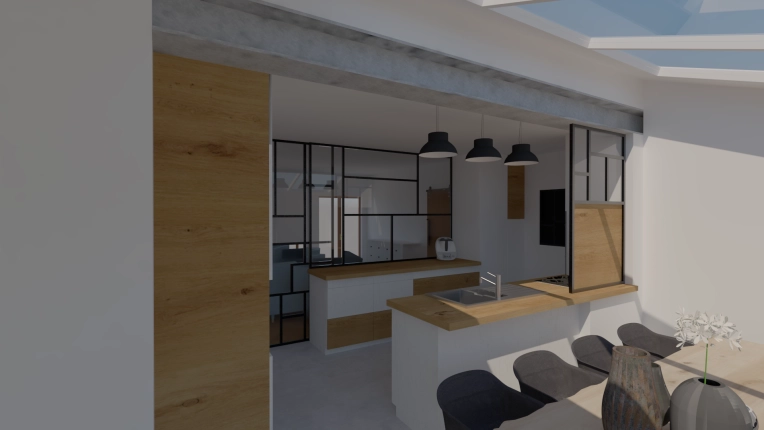 Industrial, Home, Minimalist, Feng Shui, Full Project, 3D ambiance