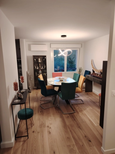 Contemporary, Vintage, Dining room, Full Project, 3D ambiance