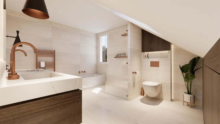 Contemporary, Bathroom, Chic, Creation of exclusive furniture, 3D ambiance