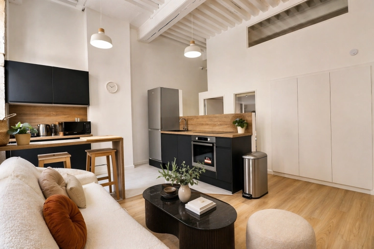 Contemporain, Salon / séjour, Visite conseil, Projet complet, 3D d'ambiance, Plan