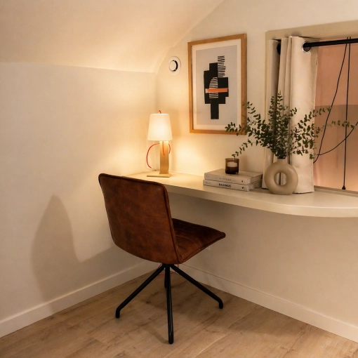 Bohème, Japonais, Feng Shui, Bureau, Wabi-sabi, Visite conseil, Projet complet, 3D d'ambiance, Plan