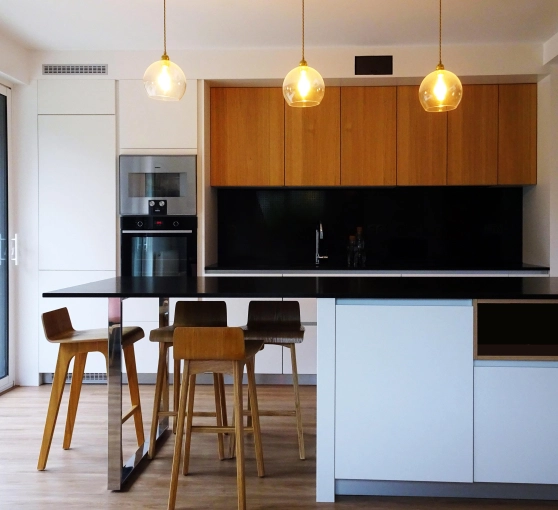 Contemporain, Cuisine, Chic, 3D d'ambiance