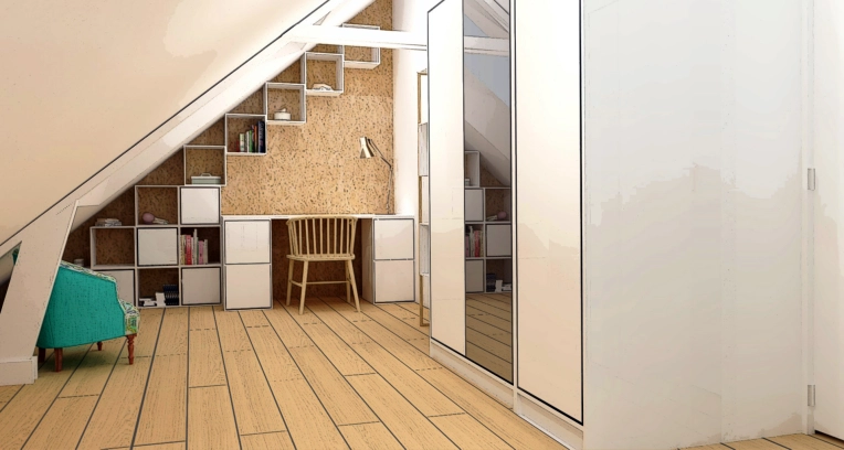 Contemporain, Scandinave, Chic, Nature, Bureau, Projet complet