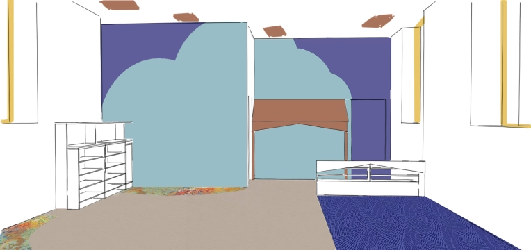 Bohème, Bâtiment accueillant du public, Projet complet, Création de meubles, 3D d'ambiance, Plan