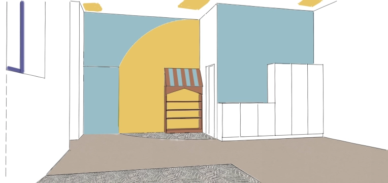 Bohème, Bâtiment accueillant du public, Projet complet, Création de meubles, 3D d'ambiance, Plan