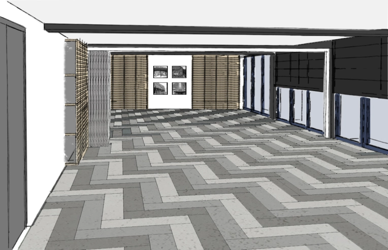 Industriel, Contemporain, Bâtiment accueillant du public, 3D d'ambiance, Plan