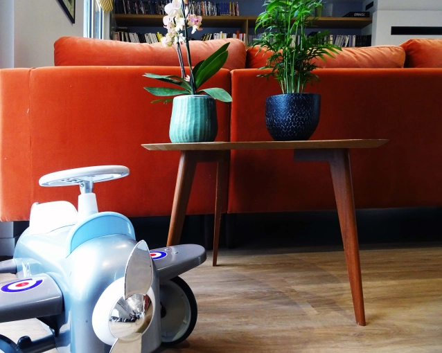 Bohème, Vintage, Chic, Salon / séjour, 3D d'ambiance, Plan