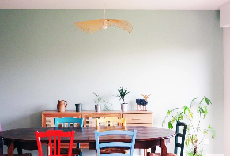 Bohème, Scandinave, Vintage, Chic, Nature, Salle à manger, Projet complet, 3D d'ambiance, Plan