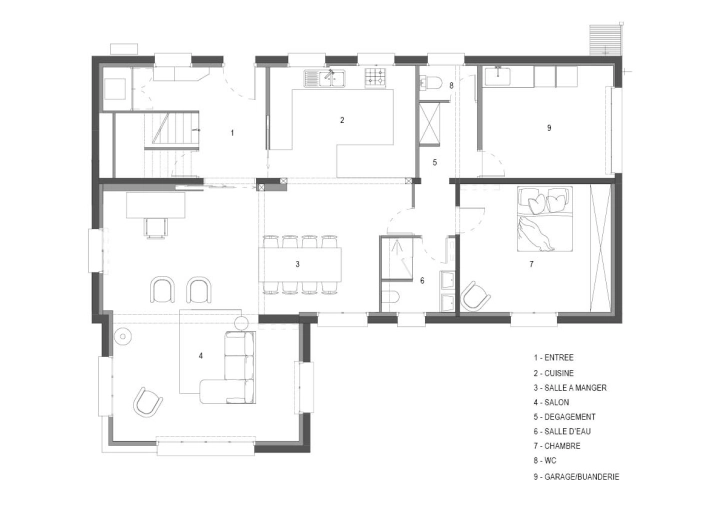 Maison individuelle, Chic, Nature, Projet complet, Création de meubles, 3D d'ambiance, Plan