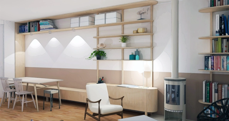 Bohème, Contemporain, Vintage, Chic, Salle à manger, Projet complet, Création de meubles, 3D d'ambiance, Plan