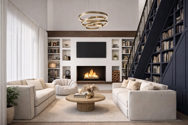 Home, Contemporary, Chic, Shopping list, 3D ambiance, Plan