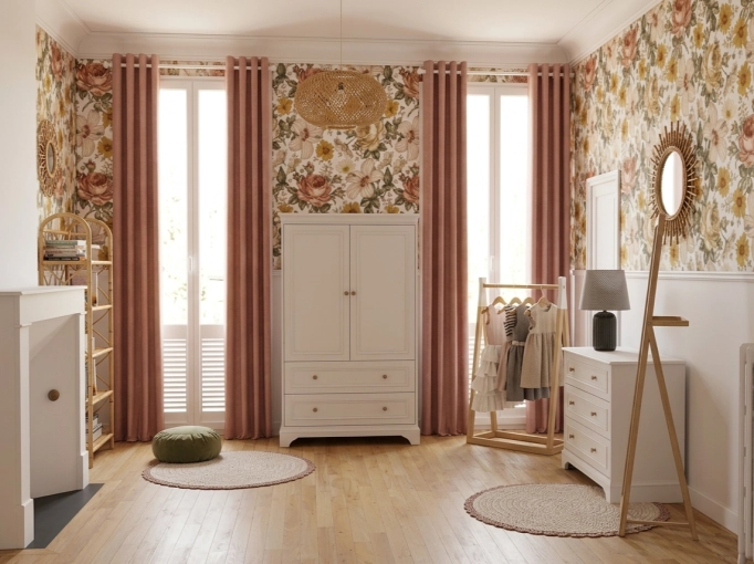 Bohemian, Vintage, Room, Nature, Shopping list, 3D ambiance, Plan