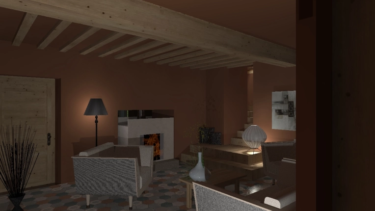 Rustic, Living room, Energy renovation, Creation of exclusive furniture, 3D ambiance, Plan