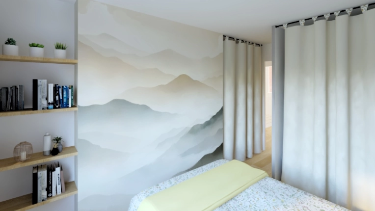 Room, Feng Shui, Full Project, Creation of exclusive furniture, 3D ambiance, Plan