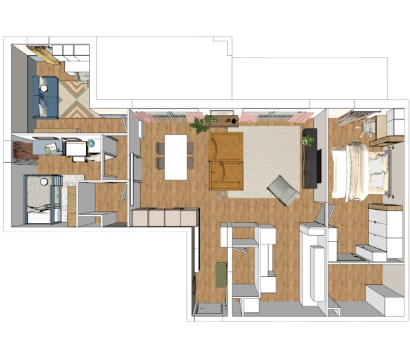 Flats / Apartments, Feng Shui, Full Project, 3D ambiance, Plan, Renovation