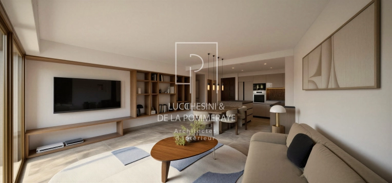 Minimalist, Contemporary, Chic, Living room, Consultation Visit, Home Staging, 3D ambiance