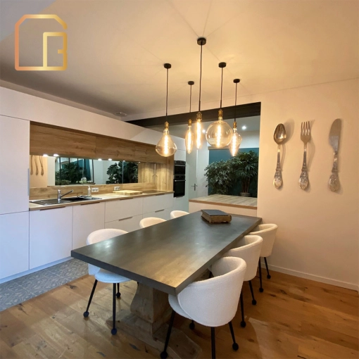 Kitchen, Chic, Full Project, Shopping list, 3D ambiance, Plan