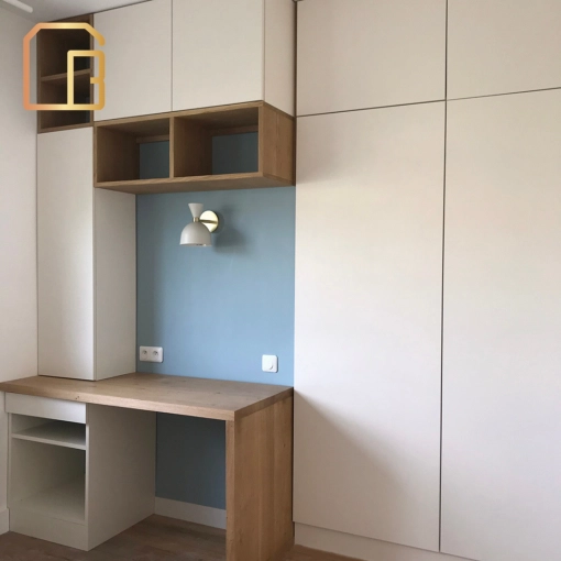 Minimalist, Scandinavian, Chic, Office, Creation of exclusive furniture, Shopping list, 3D ambiance, Plan