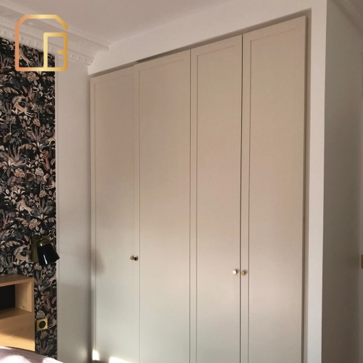 Chic, Dressing, Full Project, Creation of exclusive furniture, Shopping list, 3D ambiance, Plan