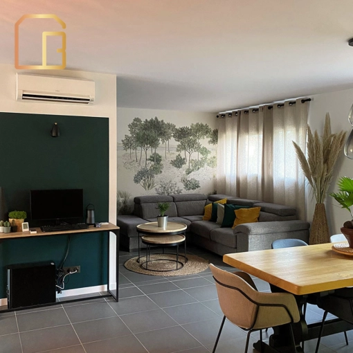 Contemporary, Dining room, Full Project, Shopping list, 3D ambiance, Plan